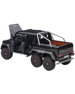 Mercedes Benz G63 AMG 6x6 Gloss Black with Carbon Accents 1/18 Model Car by Autoart