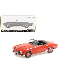 1955 Mercedes-Benz 190 SL Convertible Red (Top Down) 1/18 Diecast Model Car by Minichamps