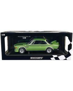 1973 BMW 3.0 CSL Green Metallic with Black Stripes Limited Edition to 450 pieces Worldwide 1/18 Diecast Model Car by Minichamps