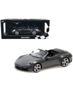 2019 Porsche 911 Carrera 4S Cabriolet Dark Gray Metallic Limited Edition to 504 pieces Worldwide 1/18 Diecast Model Car by Minichamps