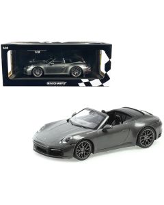 2019 Porsche 911 Carrera 4S Cabriolet Gray Green Metallic Limited Edition to 504 pieces Worldwide 1/18 Diecast Model Car by Minichamps