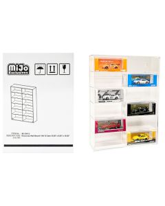 Showcase 12 Car Display Case Wall Mount with Clear Back Panel and Extra Space "Mijo Exclusives" for 1/64 Scale Models