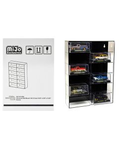 Showcase 12 Car Display Case Wall Mount with Black Back Panel and Extra Space "Mijo Exclusives" for 1/64 Scale Models