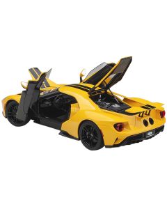 2017 Ford GT Triple Yellow with Black Stripes 1/18 Model Car by Autoart