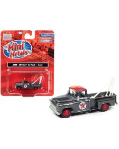 1957 Chevrolet Stepside Tow Truck "Texaco" Gray Metallic with Red Top 1/87 (HO) Scale Model Car by Classic Metal Works