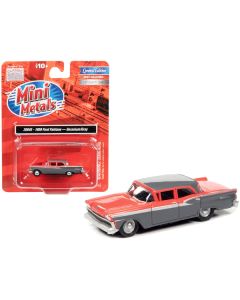 1959 Ford Fairlane Geranium Pink and Gunsmoke Gray 1/87 (HO) Scale Model Car by Classic Metal Works