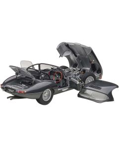 Jaguar Lightweight E Type Roadster RHD (Right Hand Drive) Dark Gray 1/18 Model Car by Autoart