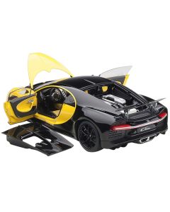 Bugatti Chiron Jaune Molsheim Yellow and Nocturne Black 1/18 Model Car by Autoart