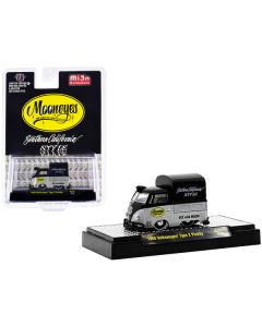 1960 Volkswagen Type 2 Pickup Truck with Canvas Cover "Mooneyes Southern California Style" Black and Gray Limited Edition to 6050 pieces Worldwide 1/64 Diecast Model Car by M2 Machines