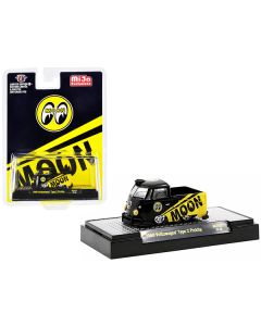 1960 Volkswagen Type 2 Pickup Truck "Mooneyes" Black and Yellow Limited Edition to 6050 pieces Worldwide 1/64 Diecast Model Car by M2 Machines