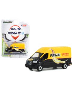 2019 Ford Transit LWB High Roof Van "Pennzoil Express Oil Change" Yellow and Black "Route Runners" Series 5 1/64 Diecast Model Car by Greenlight