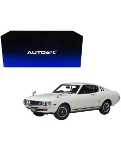 1973 Toyota Celica Liftback 2000GT (RA25) RHD (Right Hand Drive) White with Red and Black Stripes 1/18 Model Car by Autoart