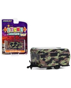 1958 Siesta Travel Trailer Camouflage "Hitched Homes" Series 13 1/64 Diecast Model by Greenlight