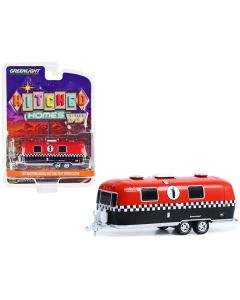 1971 Airstream Double-Axle Land Yacht Safari Custom #1 "Firestone Racing" Red and Black "Hitched Homes" Series 13 1/64 Diecast Model by Greenlight