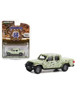 2022 Jeep Gladiator Pickup Truck "U.S. Army" Military-Spec Camouflage "Battalion 64" Series 3 1/64 Diecast Model Car by Greenlight