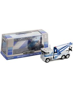 1984 Freightliner FLA 9664 Tow Truck Silver with Blue Stripes 1/43 Diecast Model Car by Greenlight