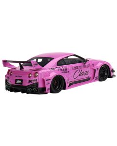 Nissan 35GT-RR Ver. 1 LB-Silhouette Works GT RHD (Right Hand Drive) "Class" Pink with Graphics 1/18 Model Car by Top Speed