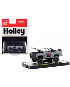 1973 Chevrolet K5 Blazer Open Top "Holley" Gray with Black Hood Limited Edition to 6600 pieces Worldwide 1/64 Diecast Model Car by M2 Machines