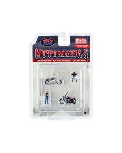 "Motomania 5" 4 piece Diecast Set (2 Figures and 2 Motorcycles) Limited Edition to 4800 pieces Worldwide for 1/64 Scale Models by American Diorama