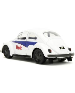 1959 Volkswagen Beetle "Holt" White with Blue Graphics and Boxing Gloves Accessory "Punch Buggy" Series 1/32 Diecast Model Car by Jada