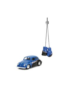 1959 Volkswagen Beetle "Spirit3 Racing" Blue and Black and Boxing Gloves Accessory "Punch Buggy" Series 1/32 Diecast Model Car by Jada