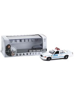 2003 Ford Crown Victoria Police Interceptor NYPD (New York City Police Dept) White "Quantico" (2015-2018) TV Series 1/43 Diecast Model Car by Greenlight