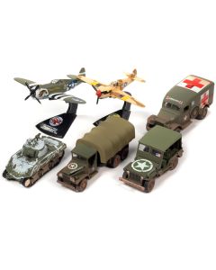 "WWII Warriors: European Theater" Military 2022 Set B of 6 pieces Release 2 Limited Edition to 2000 pieces Worldwide Diecast Model Cars by Johnny Lightning