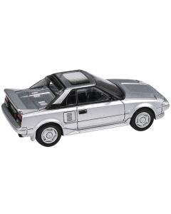 1985 Toyota MR2 MK1 Super Silver Metallic with Sunroof 1/64 Diecast Model Car by Paragon Models