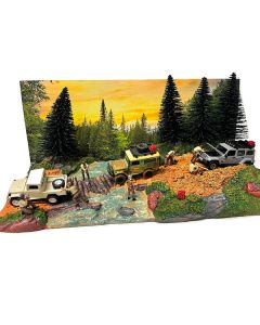 "Overland Off-Road" Diorama with Forest Background for 1/64 Scale Models by American Diorama