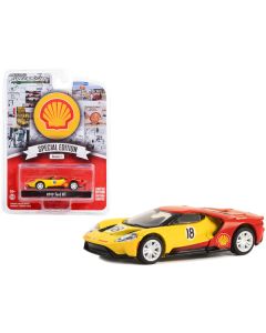 2019 Ford GT #18 Yellow and Red "Shell Oil" "Shell Oil Special Edition" Series 1 1/64 Diecast Model Car by Greenlight