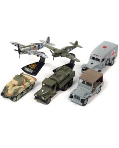 "WWII Warriors: Pacific Theater" Military 2022 Set A of 6 pieces Release 2 Limited Edition to 2000 pieces Worldwide Diecast Model Cars by Johnny Lightning