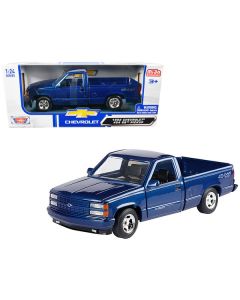 1992 Chevrolet 454 SS Pickup Truck Blue Metallic 1/24 Diecast Model Car by Motormax