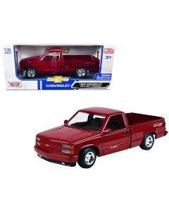 1992 Chevrolet 454 SS Pickup Truck Red Metallic 1/24 Diecast Model Car by Motormax