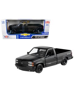 1992 Chevrolet 454 SS Pickup Truck Matt Black 1/24 Diecast Model Car by Motormax