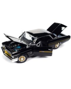 1962 Pontiac Grand Prix "Fireball Roberts Edition" Starlight Black with Gold Stripes 1/18 Diecast Model Car by Auto World