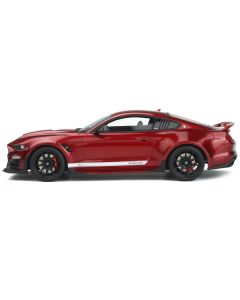 2021 Shelby Super Snake Coupe Red Metallic with White Stripes 1/18 Model Car by GT Spirit