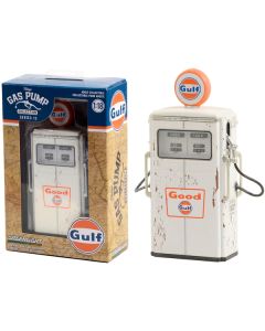 1954 Tokheim 350 Twin Gas Pump "Good Gulf - Gulf Oil" White (Weathered) "Vintage Gas Pumps" Series 13 1/18 Diecast Model by Greenlight