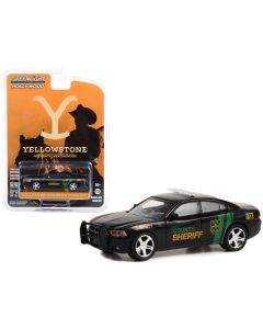 2011 Dodge Charger Pursuit #18 "County Sheriff Deputy" Black "Yellowstone" (2018-Current) TV Series "Hollywood Series" Release 38 1/64 Diecast Model Car by Greenlight