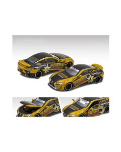 Lexus LC500 RHD (Right Hand Drive) Black and Gold "Racingstar Performance" 1/64 Diecast Model Car by Era Car