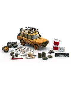 Land Rover Range Rover Classic LSE RHD (Right Hand Drive) "Camel Trophy" Yellow (Dirty Mud Version) with Roof Rack Extra Wheels and Accessories Limited Edition to 2016 pieces Worldwide 1/64 Diecast Model Car by BM Creations