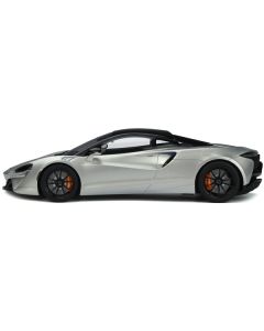 2021 McLaren Artura Silver Metallic with Black Top 1/18 Model Car by GT Spirit