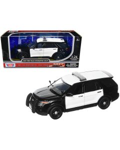 2022 Ford Police Interceptor Utility Unmarked Black and White 1/24 Diecast Model Car by Motormax