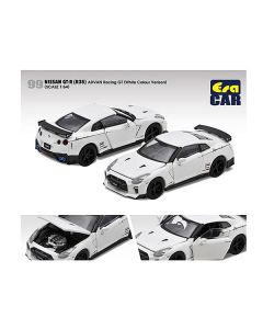 Nissan GT-R (R35) RHD (Right Hand Drive) White "Advan Racing GT" Limited Edition to 960 pieces Worldwide 1/64 Diecast Model Car by Era Car