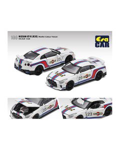 Nissan GT-R (R35) #23 White with Blue and Red Stripes "Martini Racing" Limited Edition to 960 pieces Worldwide 1/64 Diecast Model Car by Era Car