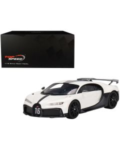 Bugatti Chiron Pur Sport White and Black 1/18 Model Car by Top Speed