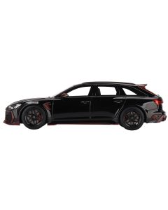 Audi RS6 ABT "Johann Abt Signature Edition" Black with Red Carbon Accents 1/18 Model Car by Top Speed