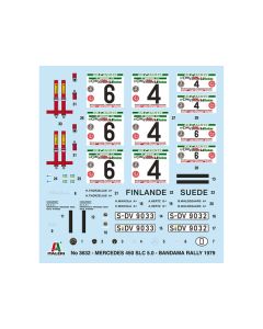 Skill 3 Model Kit Mercedes-Benz 450 SLC Winner "Rallye Bandama Ivory Coast" (1979) 1/24 Scale Model by Italeri