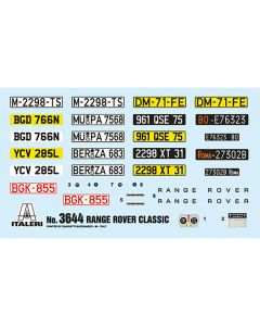 Skill 3 Model Kit Land Rover Range Rover Classic 1/24 Scale Model by Italeri