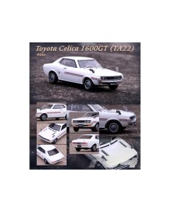 Toyota Celica 1600GT (TA22) RHD (Right Hand Drive) White with Red Stripes 1/64 Diecast Model Car by Inno Models