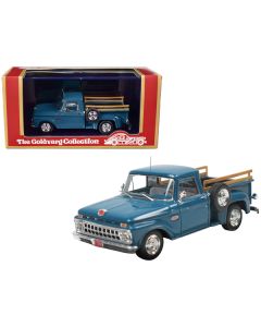 1965 Ford F-100 Stepside Pickup Truck Caribbean Turquoise with White Interior Limited Edition to 220 pieces Worldwide 1/43 Model Car by Goldvarg Collection